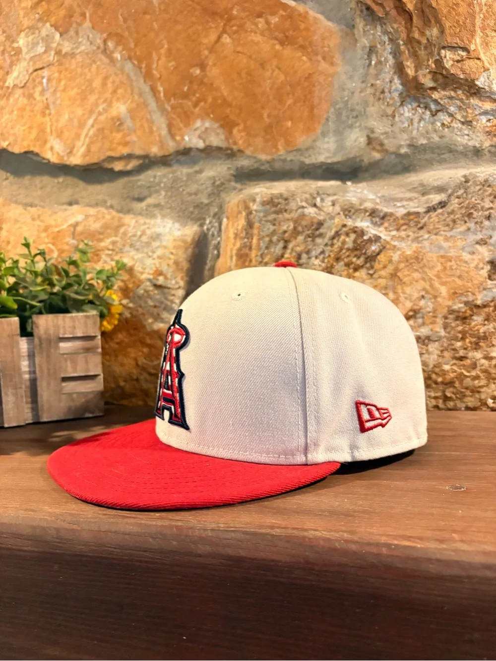 New Era Cream and Red Angels Fitted Cap